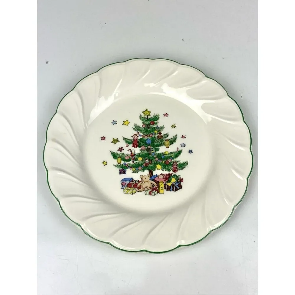 Vintage Nikko Two Tier Happy Holidays Christmas Serving Tray Made in Japan BB156
